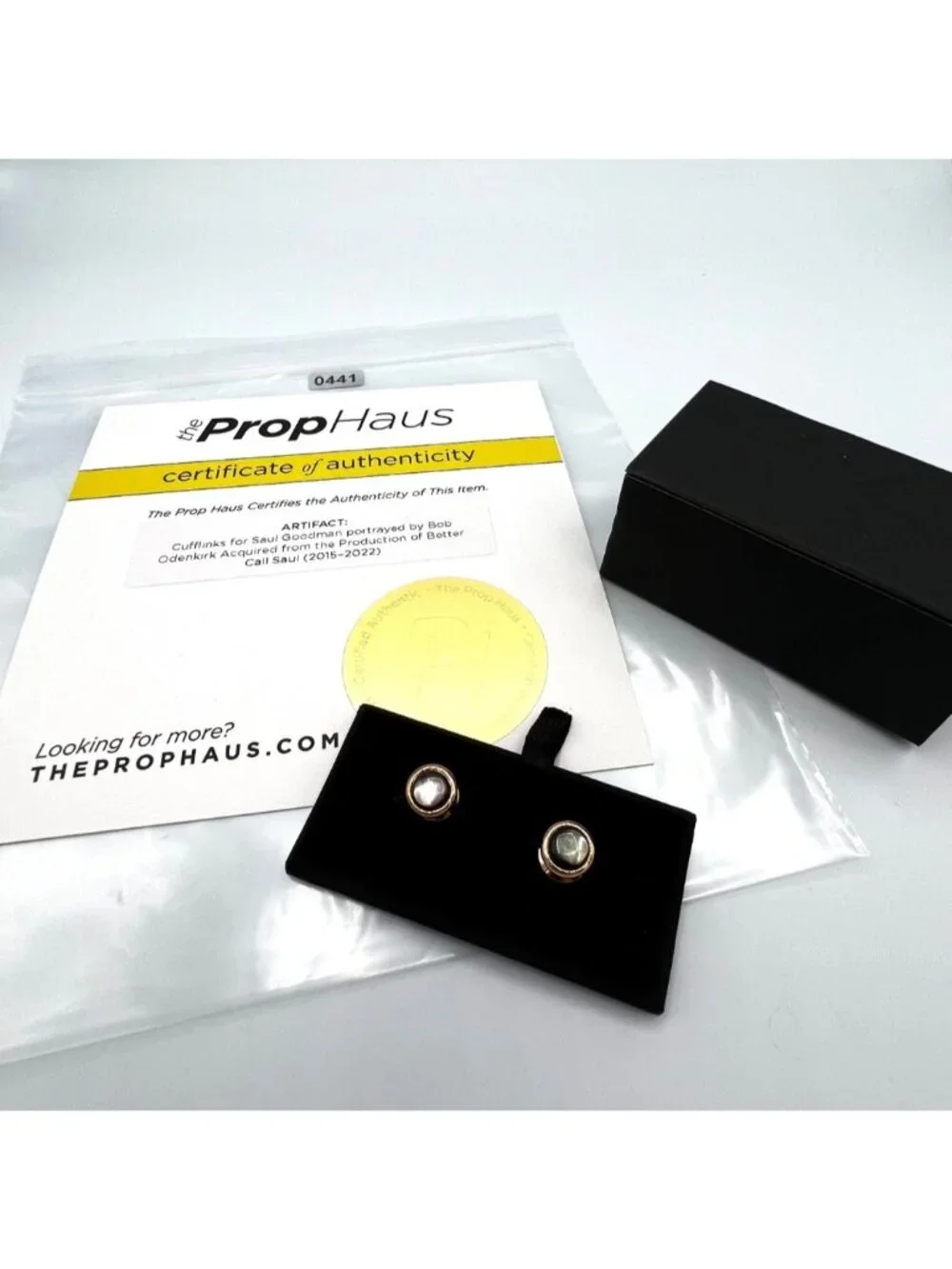 Better Call Saul Saul Goodman Bob Odenkirk Button Cufflinks Prop COA